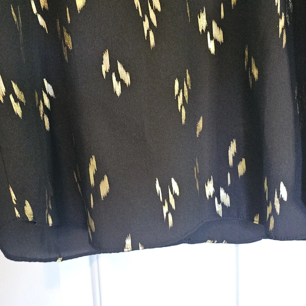 Everly Black Sleeveless Dress w/ Gold Accents Women's Sz S